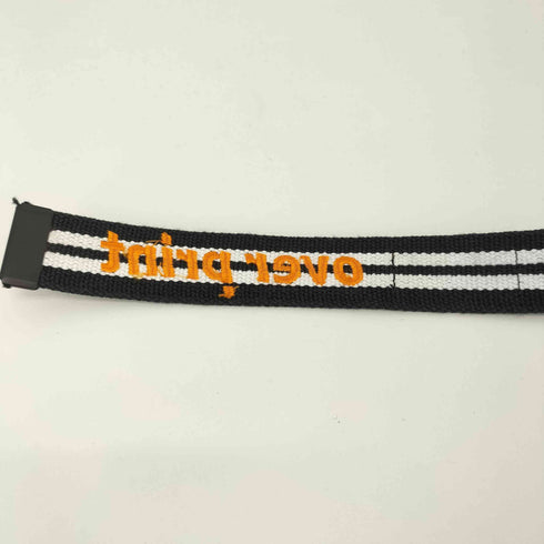 オーバープリント OVER PRINT 刺繍ロゴ コラボデザインベルト メンズ